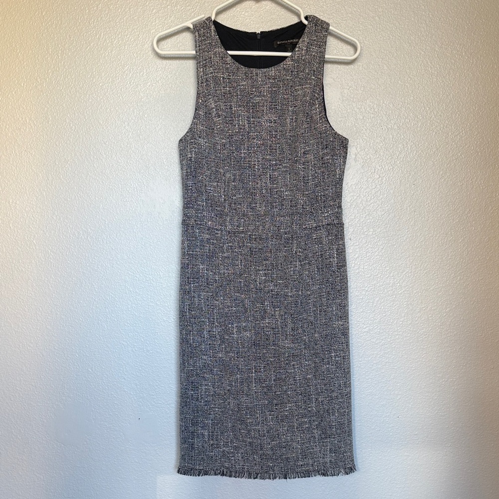 Banana Republic Textured Gray Midi Dress